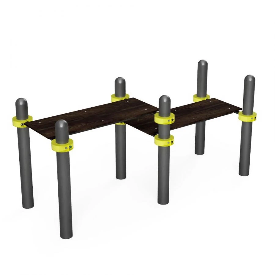 Double-Level Horizontal Gymnastics Bench for Testing Push-Ups