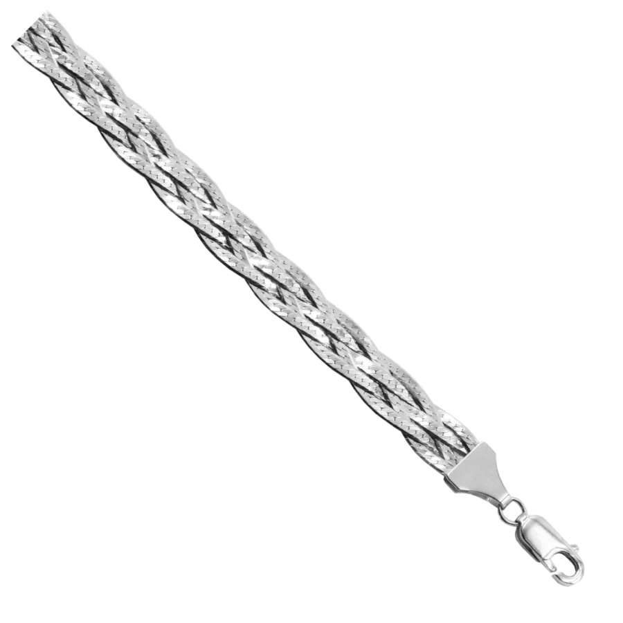 Montreal White Gold Chain 585 with Diamond Cut, 5 Strands, 55cm