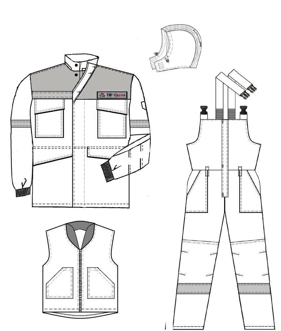 Men's Protective Suit (Jacket & Bib Overalls) for Cold Temperatures, Model: KPT-2023