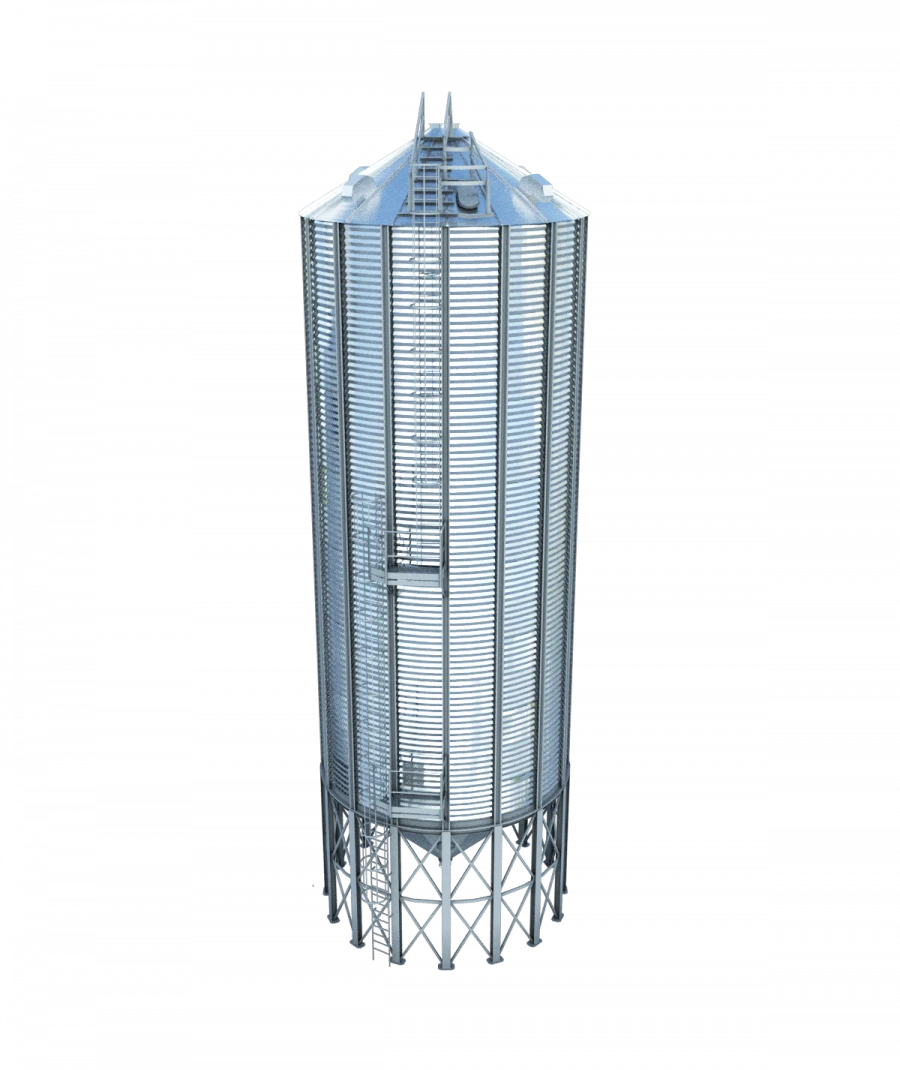 Metal Silo with Conical Bottom for Food Industry SK204-2-5.6/7 (Clearance 1230mm)