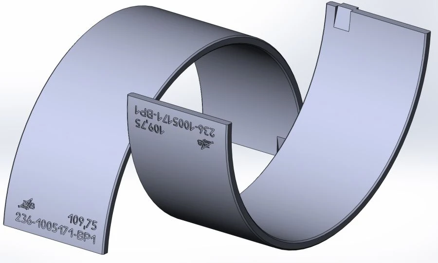 Lower Crankshaft Bearing Insert DZW.236-1005171-VR1