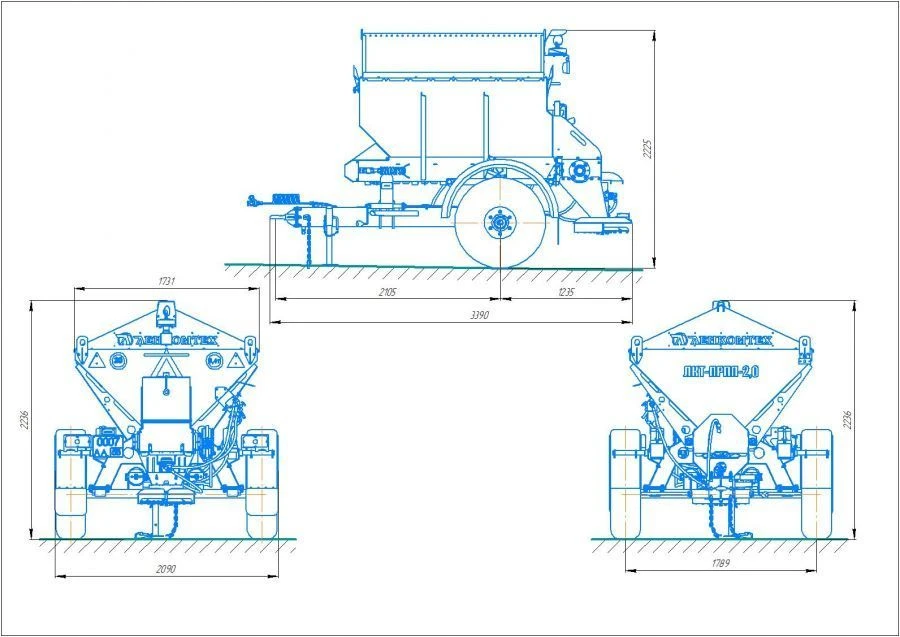 Tractor-mounted Sand Spreader LKT-2PRPP for Winter Use