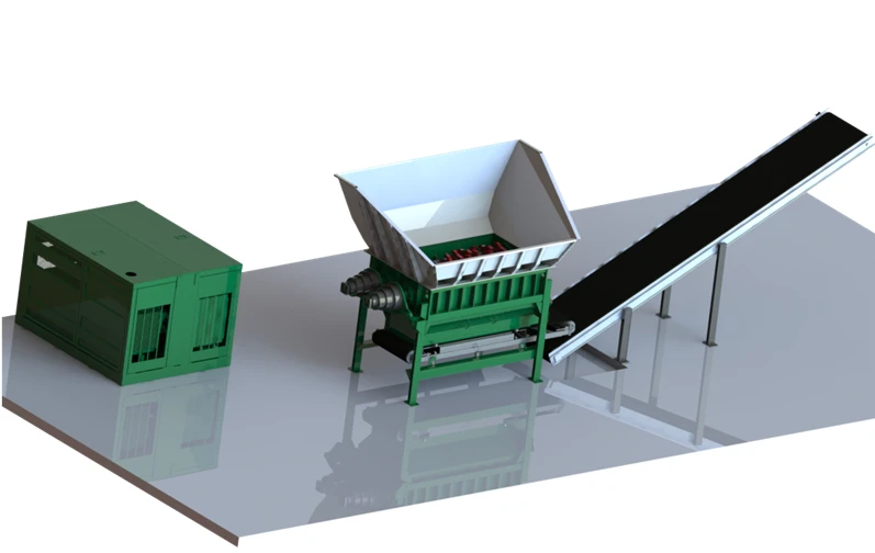 Stationary Shredder for Material Processing, Model TT-1600 U1C