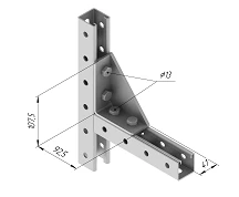 Reinforced Angle SMA 659, 41x107.5x92.5 mm, 4.0 mm Thickness