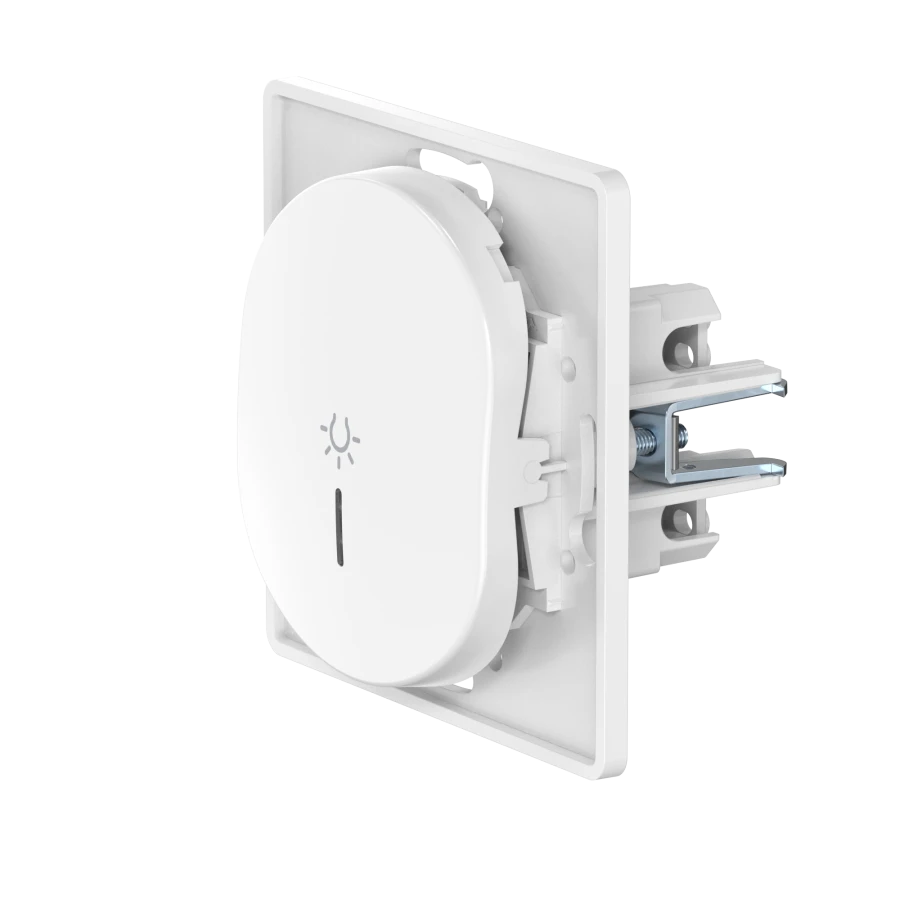 Caduceus Aling Eon Hidden Installation Push Button Light Switch with Indicator 10AX, 250V, White, Art. E609I.0