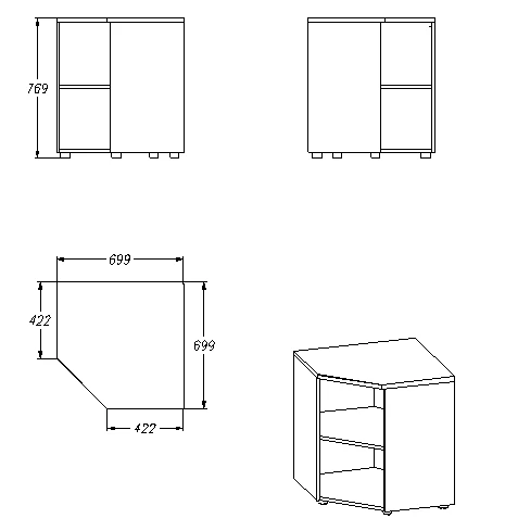 Storage Cabinet for Documents and Office Supplies - Series 431.077