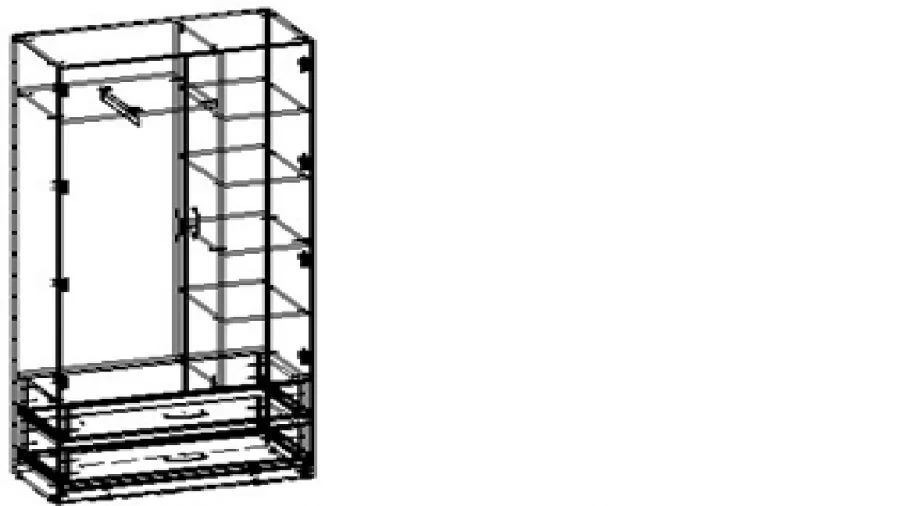 Bedroom Wardrobe TV-BSHS-5.3.01-01 with Modern Design