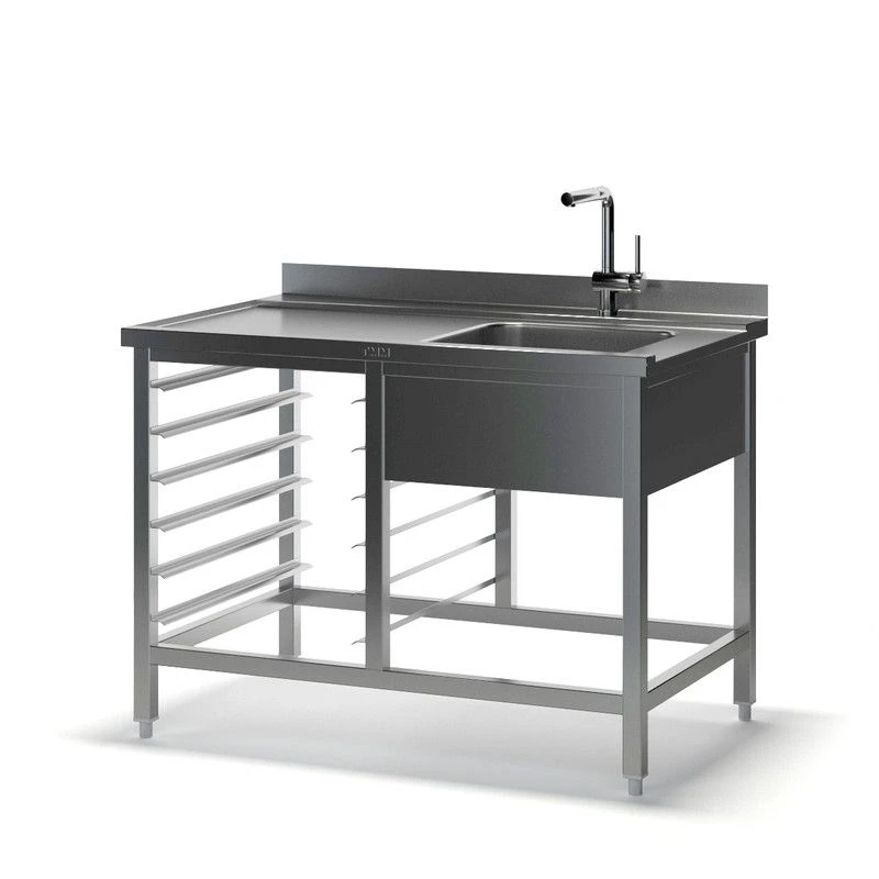 Stainless Steel Dishwashing Machine Table for Temporary Dish Storage