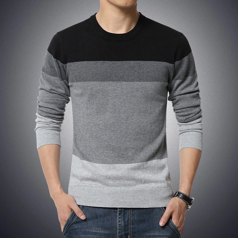 Men's Sweater in Custom Styles and Sizes Made from Blended Yarn