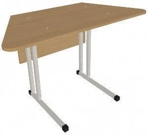 Trapezoidal Table with Metal Frame