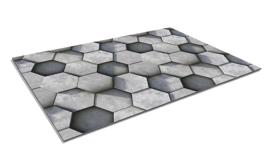 SHAHINTEX DIGITAL PRINT Honeycomb Water-Absorbent Mat 60x90 Grey