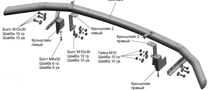 Front Bumper Protection with Mounting Kit for Hyundai Creta 2021 - RIVAL