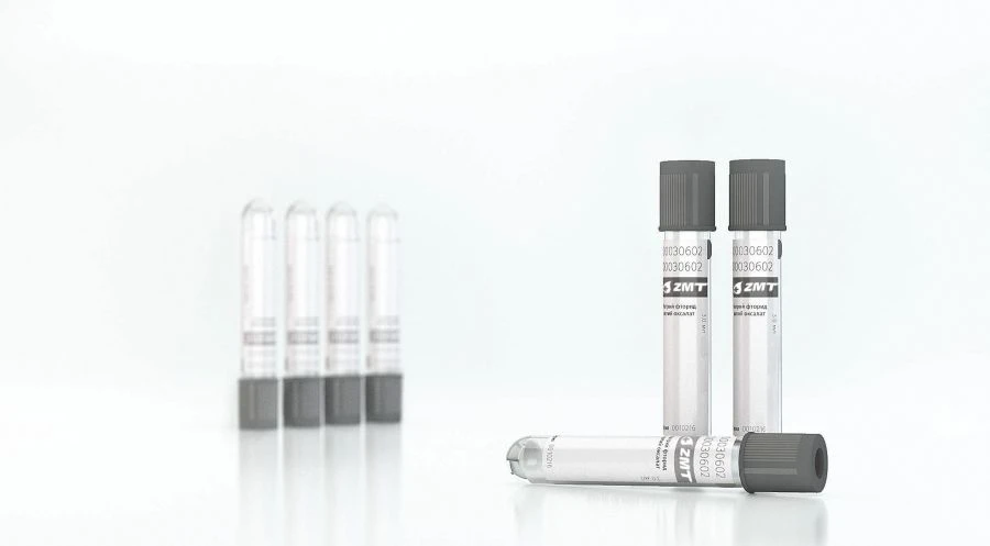 ZMT Vacuum Blood Collection Tube with Fluoride/Oxalate 16x100 mm