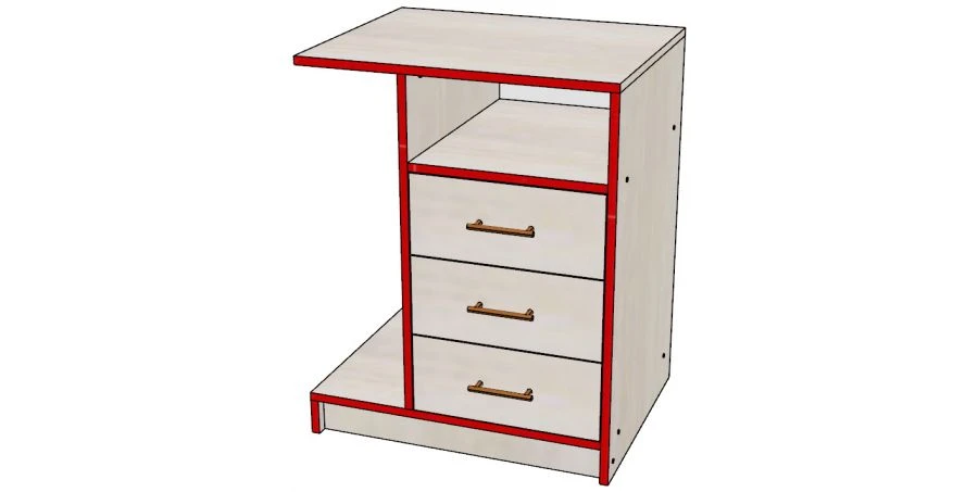Wooden Cabinet with Drawers, Art. No. 021/2019