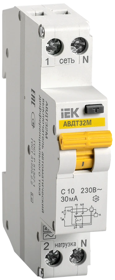 Differential Current Circuit Breaker AVDT32M C10 30mA IEK