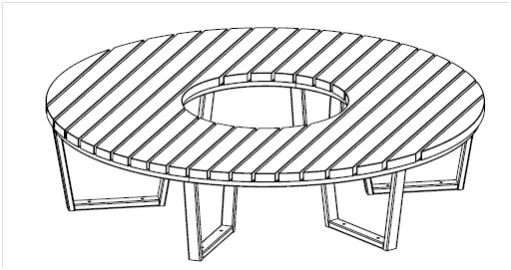 Metal Frame Bench for Offices and Public Spaces, Model 10137