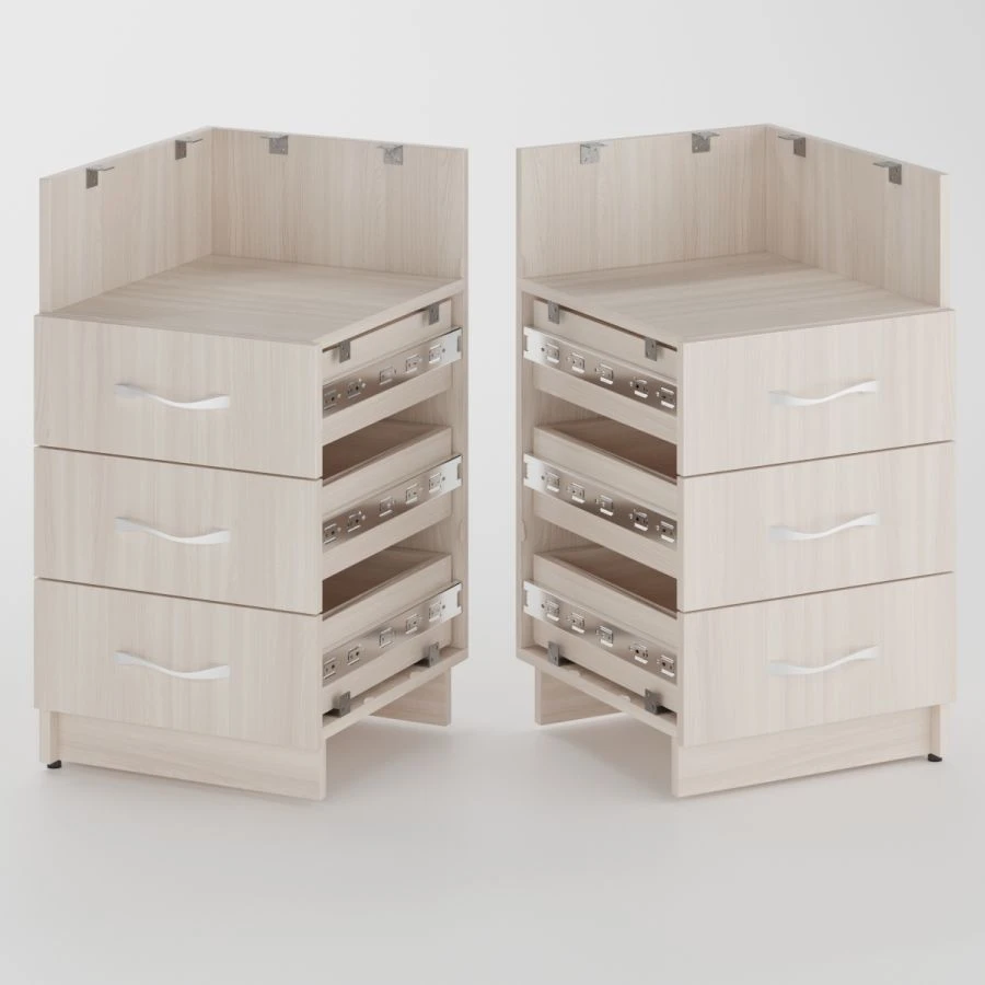Built-in Desk Cabinet with 3 Drawers and 1 Niche