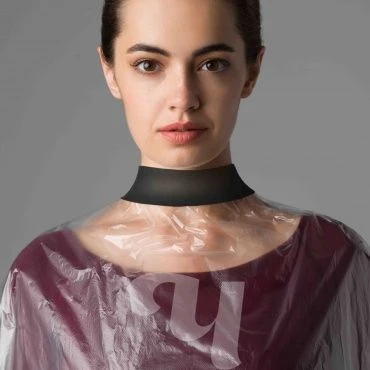 Soft Spanlace Neck Strips for Hairdressers - Black 7x40 cm, 100 pcs/pack, Code 603-233
