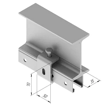 SMA 636 Threaded Beam Clamp - 50x70mm, 5.0mm Thick Hot-Dip Galvanized Steel