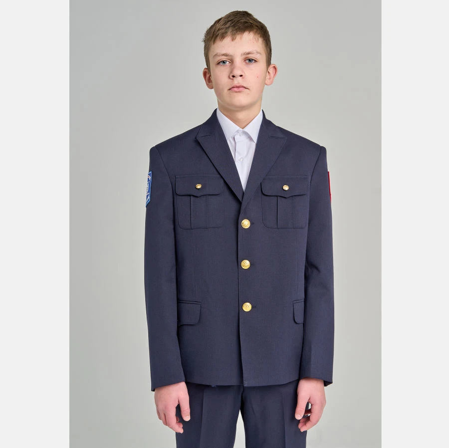 Stylish Blazer with Stand or Notched Collar, Button Closure