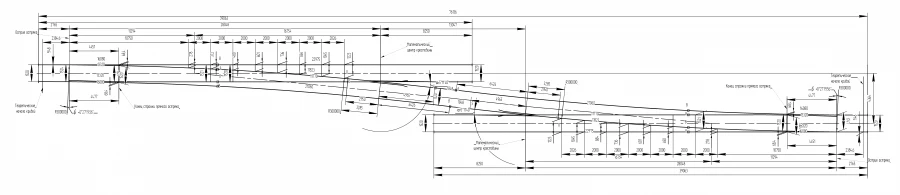 Single Type R65 Switch Mark 1/11 for High-Speed Rail on Concrete Beams