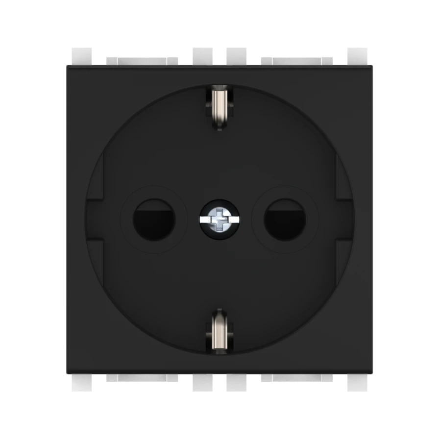 CADUCEUS ALING Experience Hidden Installation Socket with Grounding 16A, 250V, 2M - Black (Soft Touch)