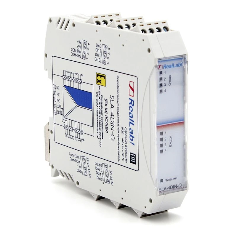 Intrinsically Safe Signal Isolator for NAMUR Signals - SLA-4DIN-O