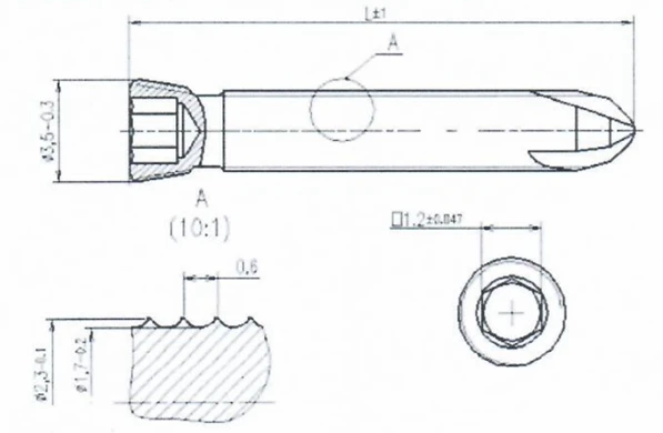 Cortical Screw with Conical Thread Titanium Alloy 2.3mm 22mm
