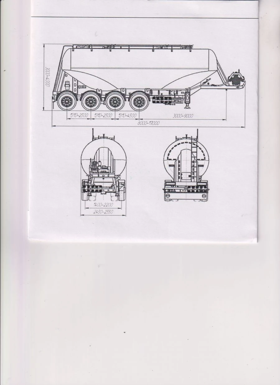 Bulk Material Transport Semi-Trailer CM4 for Loose Loads with Axle Agregate