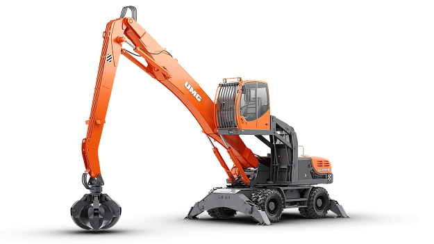 E230WHE Wheeled Excavator-Loader with Grapple and Rotator