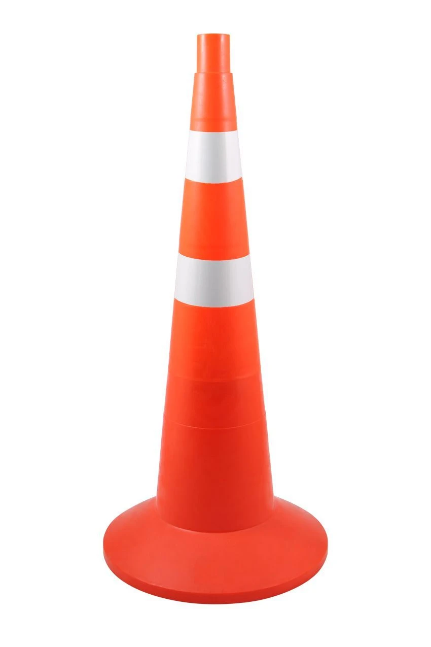 Flexible Traffic Cone 750 mm with 2 White Reflective Stripes, Model KS-3.8