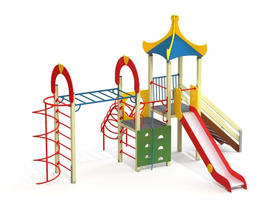 Children's Play Complex with Two Towers Model DIC 1.251
