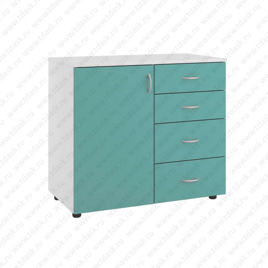 Closed Cabinet with Two Shelves and Four Drawers TM.10.02