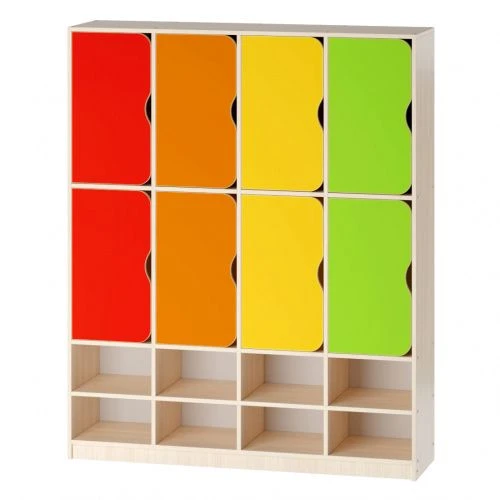 Eight-Door Children's Wardrobe with Shoe Rack