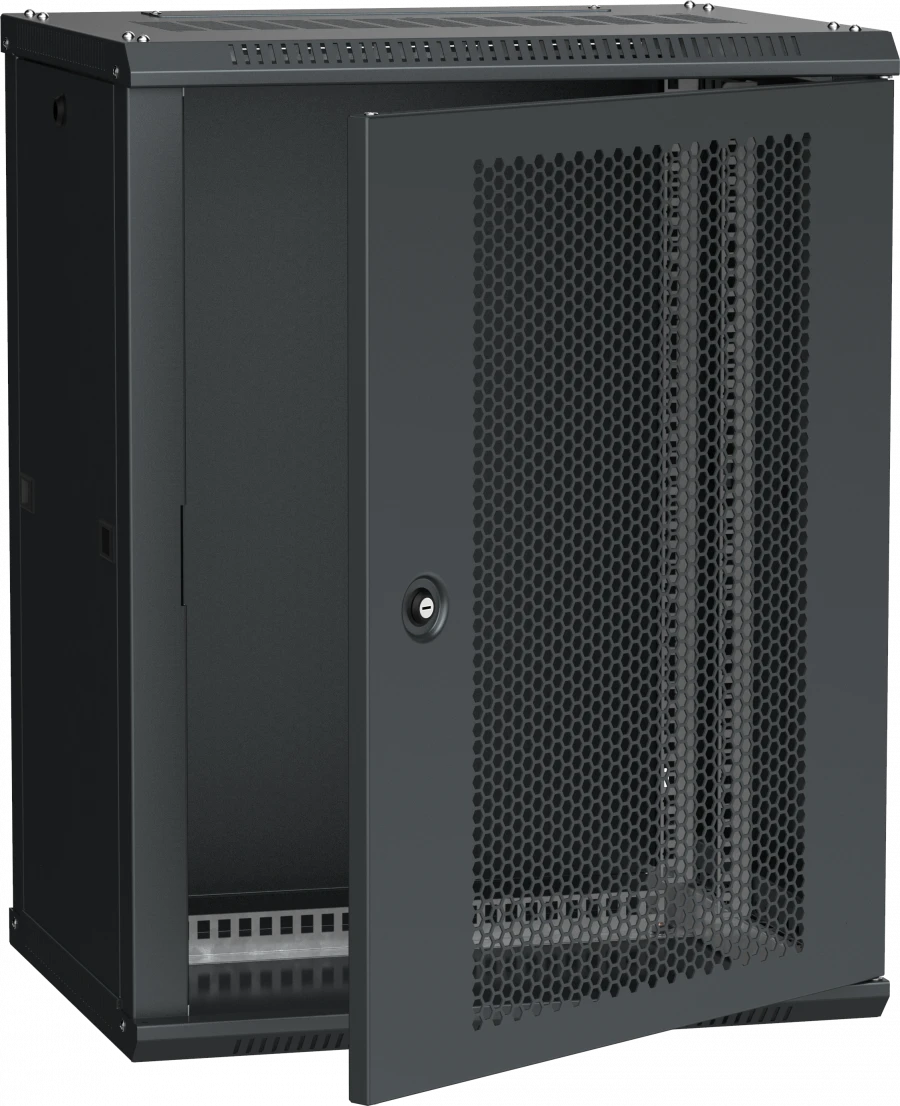 LINEA W 15U Wall-Mounted Cabinet, Perforated Door, RAL9005, LWR5-15U64-PF ITK