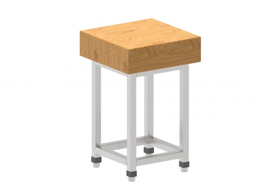 Meat Cutting Block KRM-50-01, Stainless Steel with Beech Top