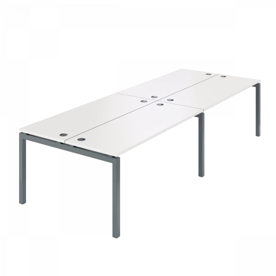 Double Bench with Metal Frame for 4 Workstations, Model SMS4-P-10K.149.Pr50