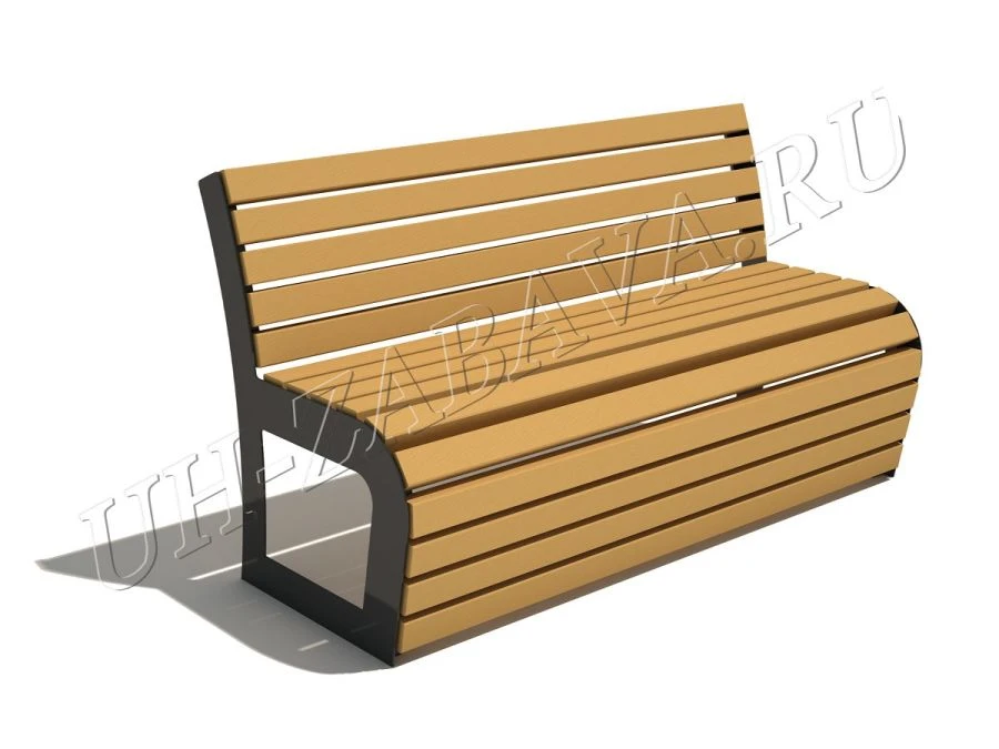 Square Park Bench - Anti-Vandal Design