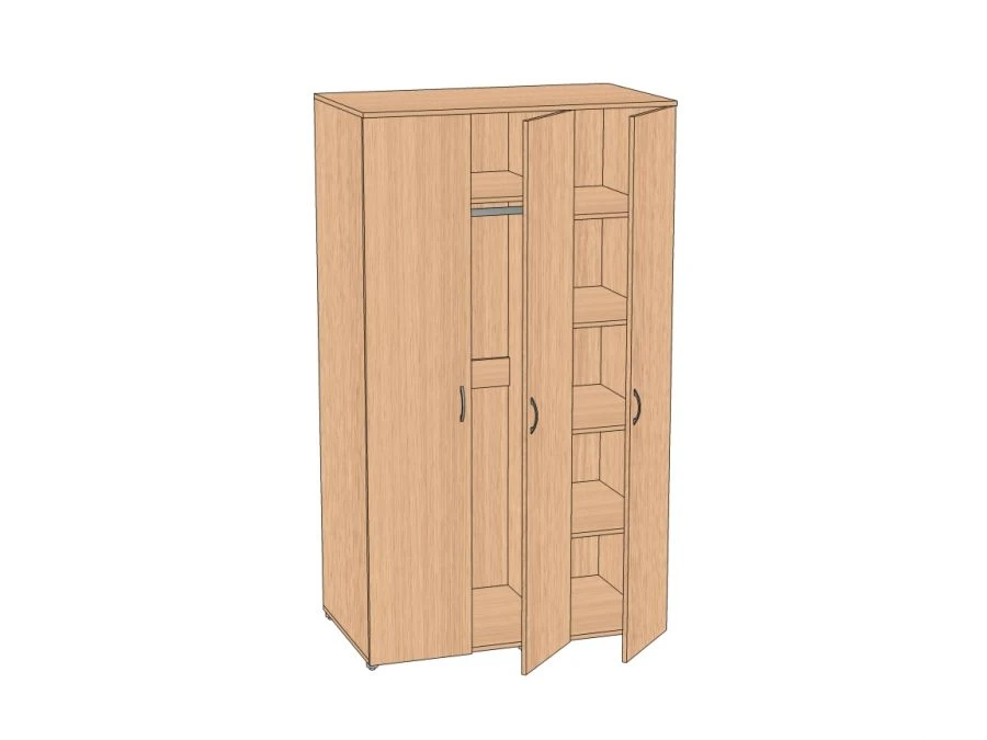 3-Door Wardrobe for Clothes and Linens, Model ASHPB-105