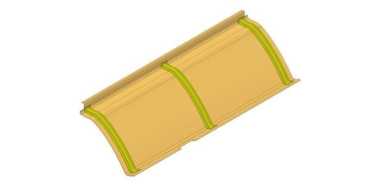 Right Medium Ceiling Panel for LiAZ-529265-03, Part No. 529265-5702429-03