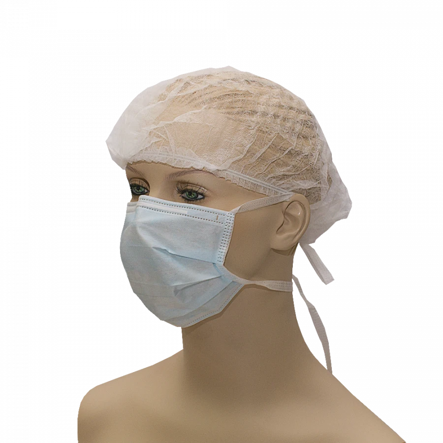 Sterile Medical Mask from Non-Woven Materials "HEKSA" (Three-Layer, Ties, Blue)