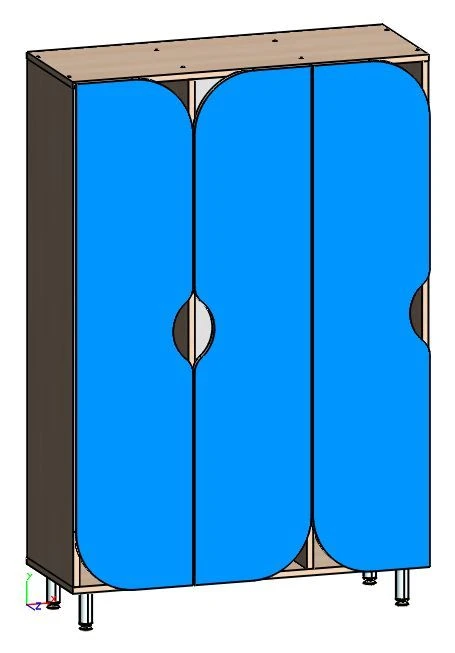 Children's 3-Section Changing Cabinet, Model SShkD-03