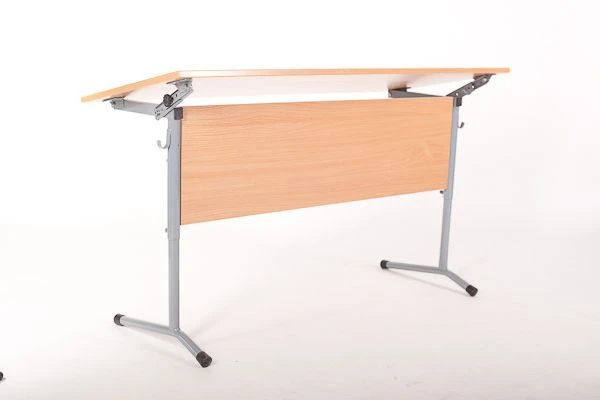 Two-Seat Adjustable Student Desk with Metal Frame