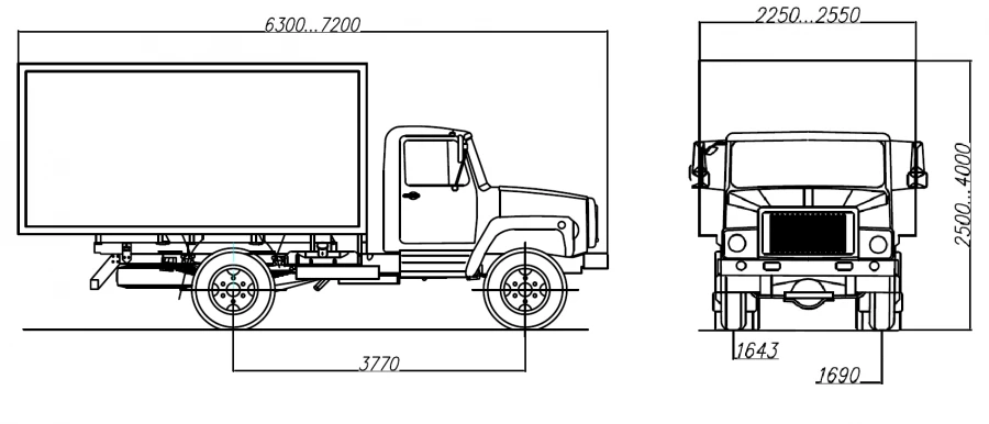 Cargo Vehicle 2250LG on GAZ Chassis 33086 Diesel