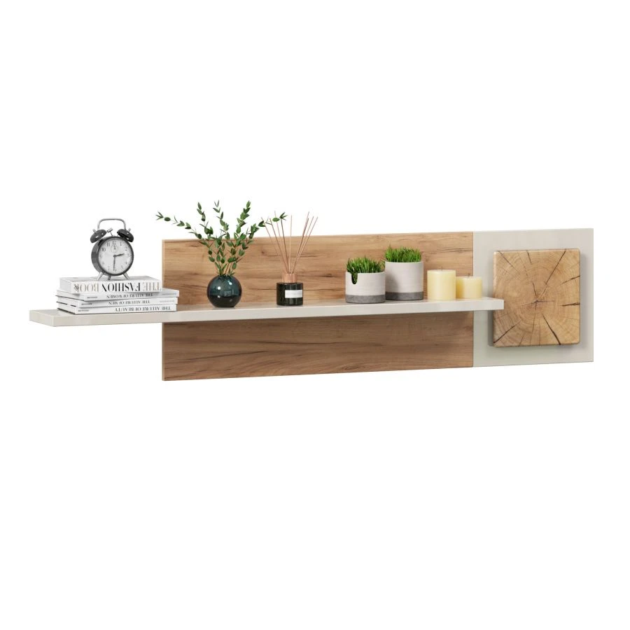 Golden Oak/White Wall Shelf, Fiji Model LD.659030.000