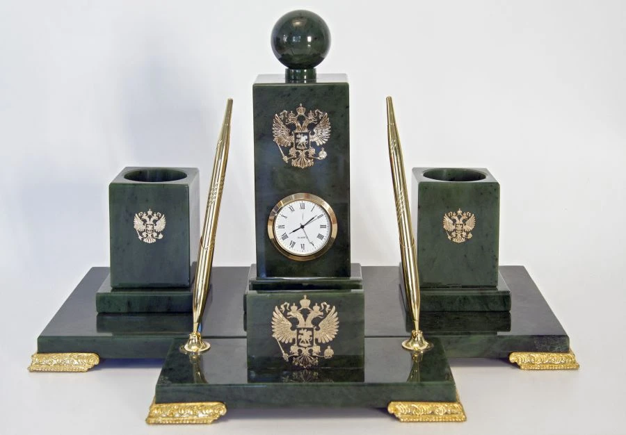 Large Jade Desk Writing Set