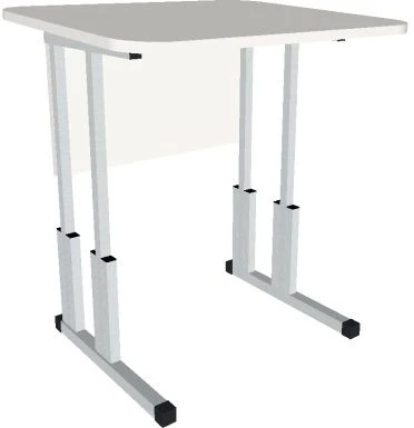 Student Desk without Adjustment - Grey Melamine, Metal Legs