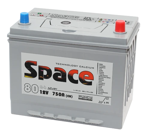 Lead Acid Starter Battery for Internal Combustion Engines 12V 80Ah Asia 105D26 'Space