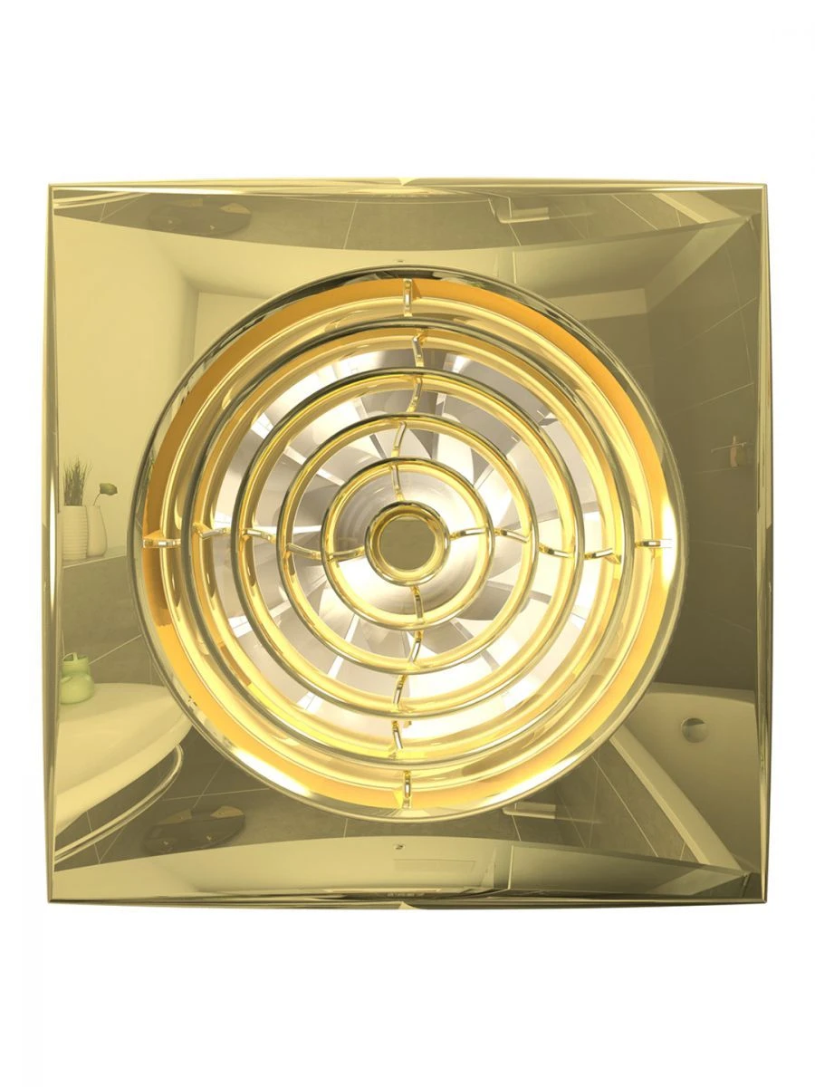 AURA 5C Gold Decorative Exhaust Fan with Backdraft Damper D 125