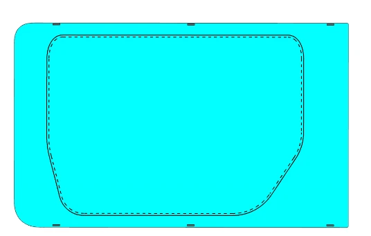 Fixed Middle Door Glass for GAZ LCV (Color C) - Code 00223TDR06003
